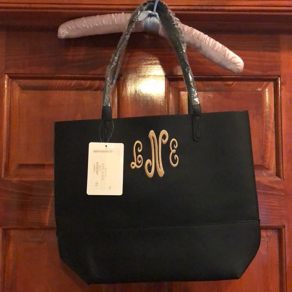 Never used black monogrammed tote